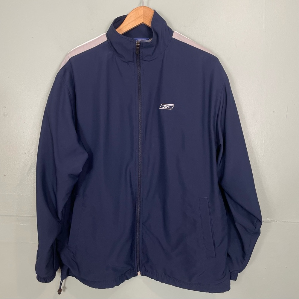 Vintage Reebok Track Suit Two Piece Navy Blue White Men Size Medium 2 Piece